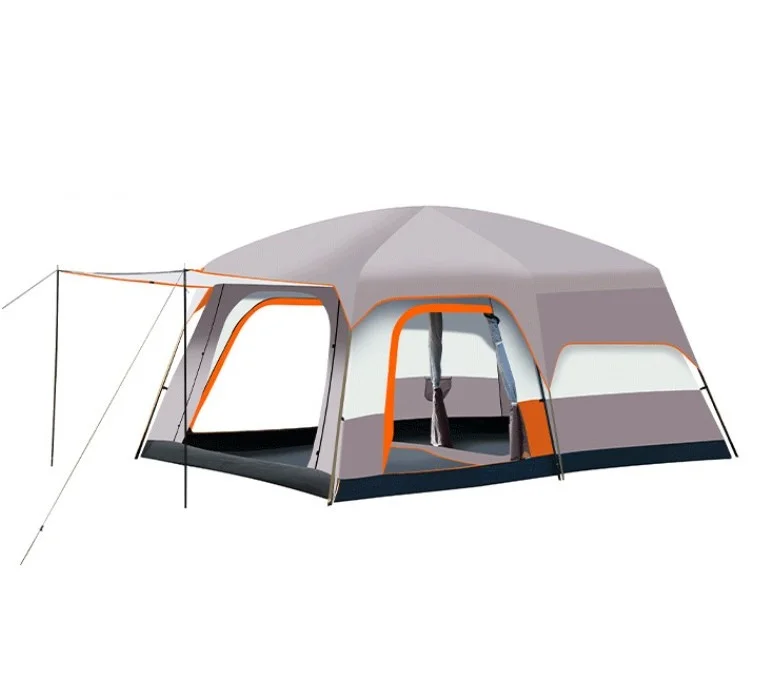 

3-4 Person Family Camping Tent Waterproof Rainfly Easy Setup One Bedroom Four-Season Ventilation Windows Oxford Fabric Outdoor