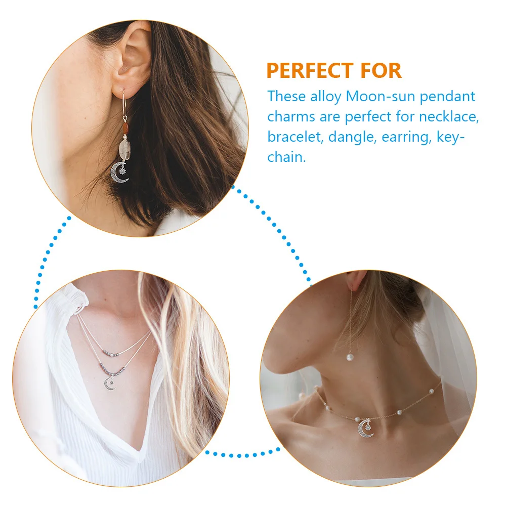 

15Pcs Alloy Moon Sun Charms Creative Pendant for Necklace Bracelet Earring Jewelry Making Moon and Sun Charms Jewelry Accessory