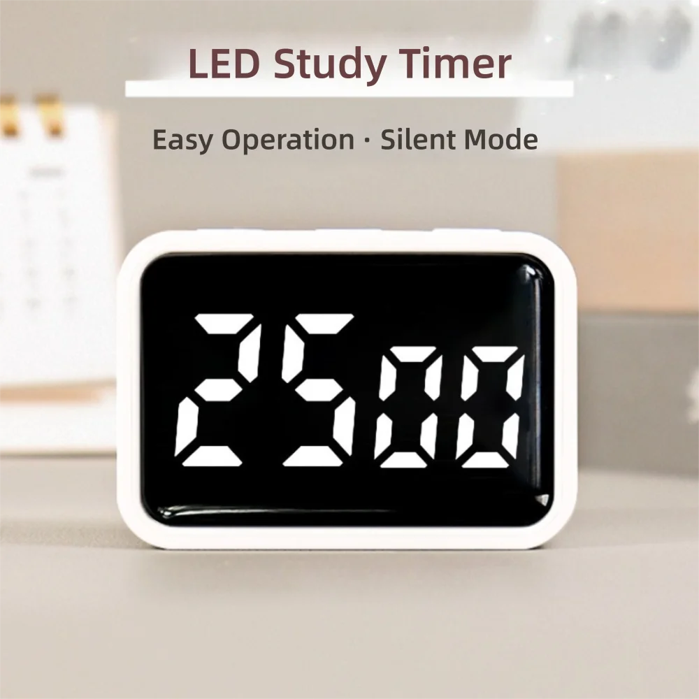 

High Quality Portable Digital Timer LED Screen Mini Kitchen Timer Rechargeable 3 Preset Time Countdown Alarm Household