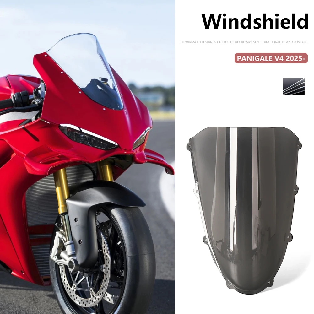 

New For Ducati Panigale V4 V4S V4R 2025 Motorcycle Accessories Double Bubble Windshield WindScreen Brown Transparent V4 2026