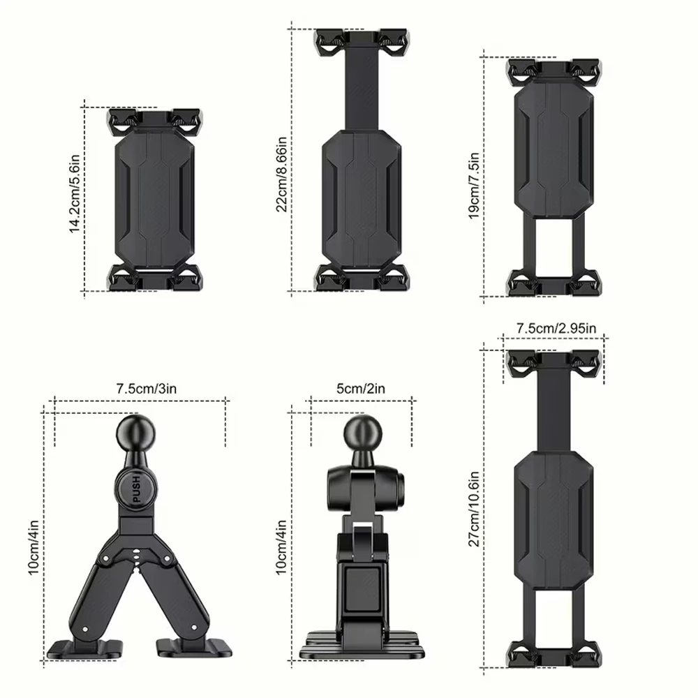360-Grad-Drehbarer Tablet-Ständer und Handyhalterung für Auto, Schreibtisch, Wand, Desktop mit Selbstklebender Basis, Handy-Halterung Zubehör – Detail 8