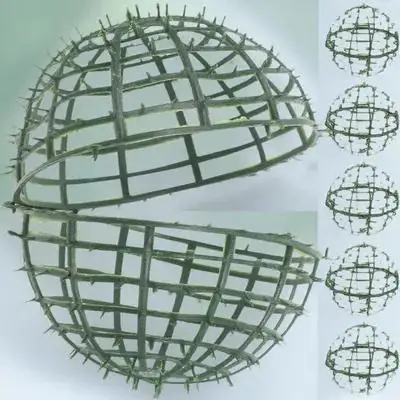 

6Pcs Flower Arrangement Holder Stylish Faux Green Ball Rack Strong Plastic Plant Support for Indoor Outdoor Decoration Milanese