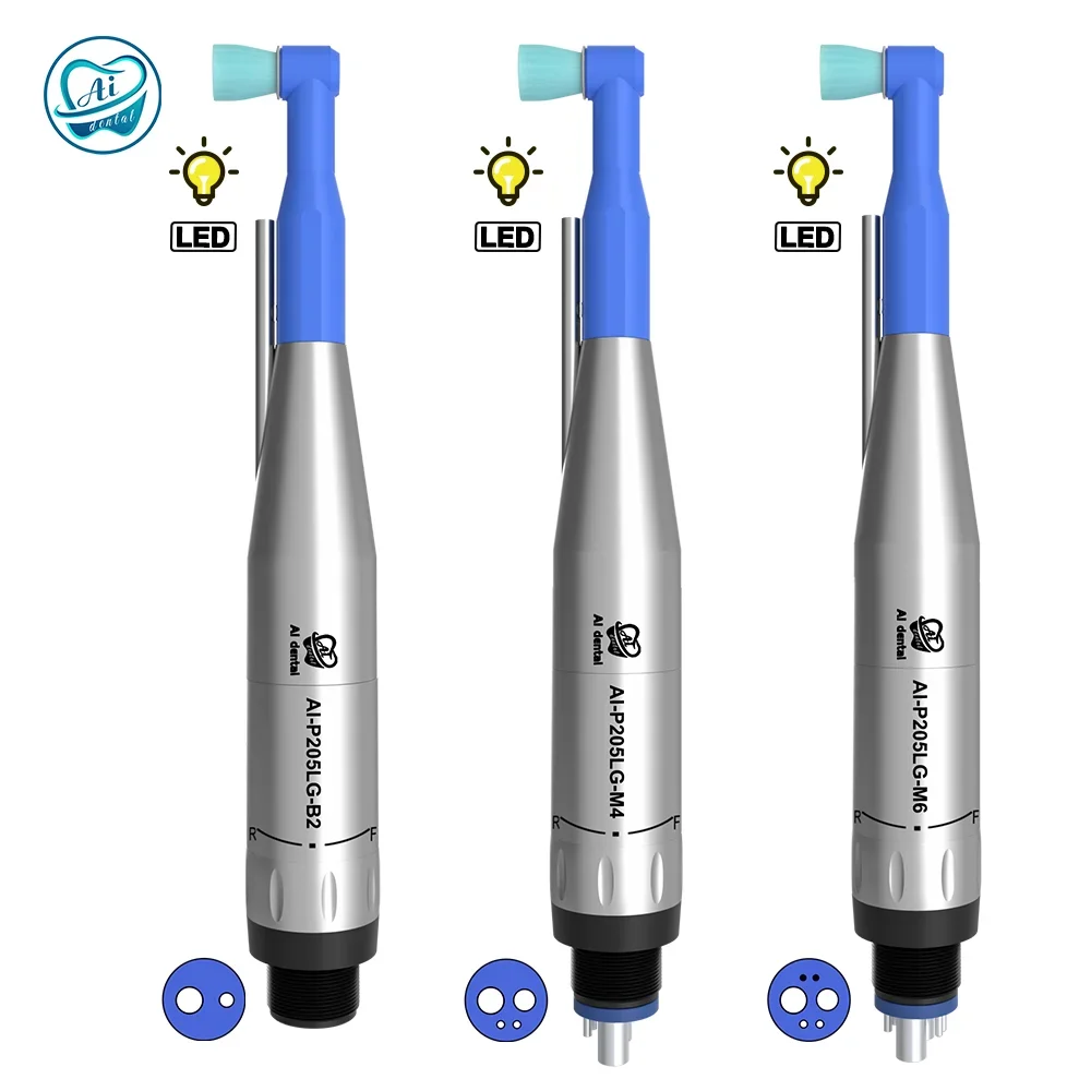 

P205LG-M4 Prophy Handpiece Dentals 4 Holes LED Illumination Low Speed Hygiene Air Motor Polishing Internal Water Teeth Dentistry