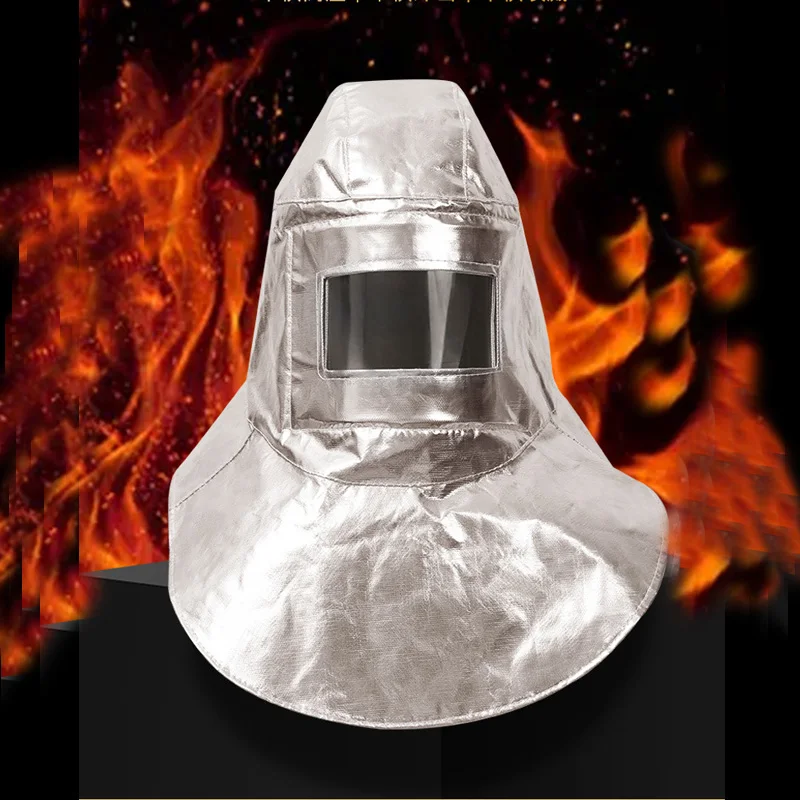 

Fire Hood High Temperature Helmet Aluminum foil Proximity Helmet Radiation Protection Use for Firemen High-Temperature Worker