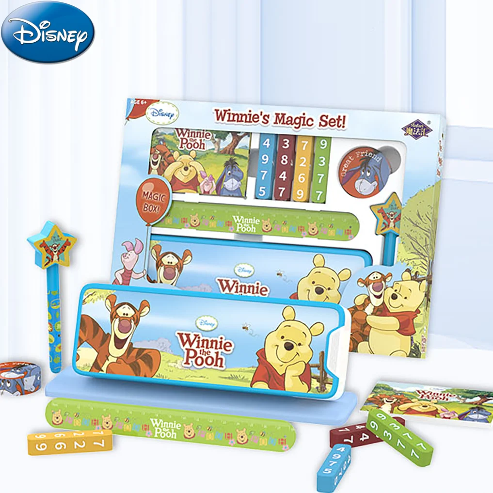 Disney Magic Tricks Winnie The Pooh Anime Cartoon Stationery Learning Set Funny Magic Toy for Children Birthday Gift