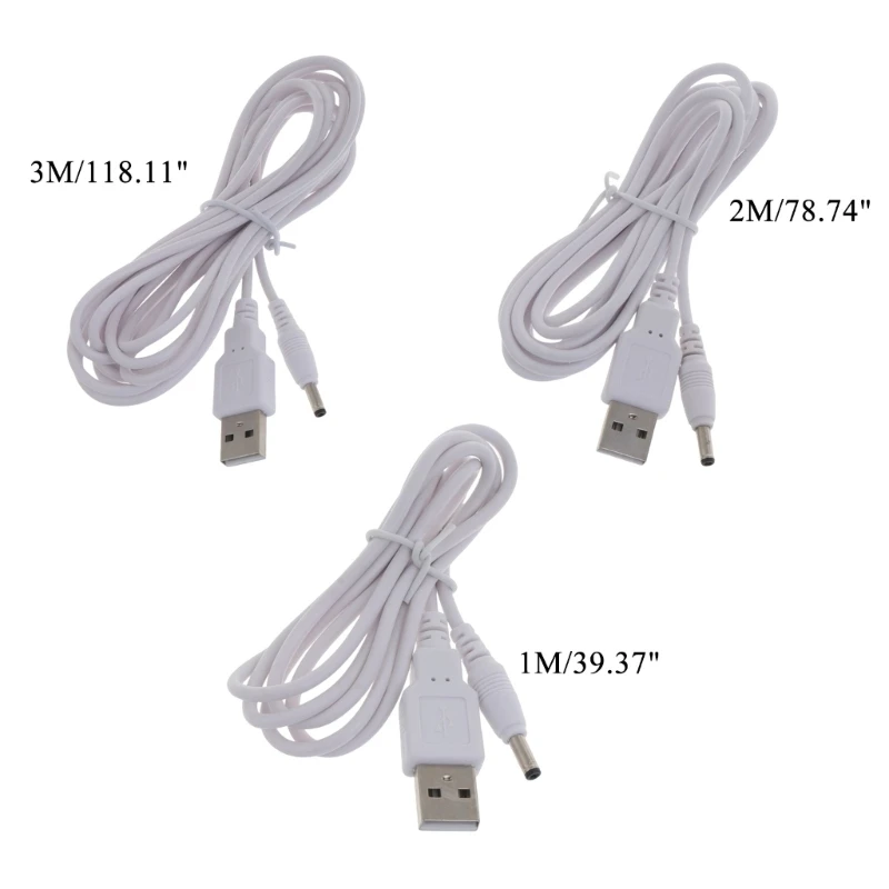 USB to 3.5mm / 1.35mm 1m 2m 5 Barrel Power Cable Adapter