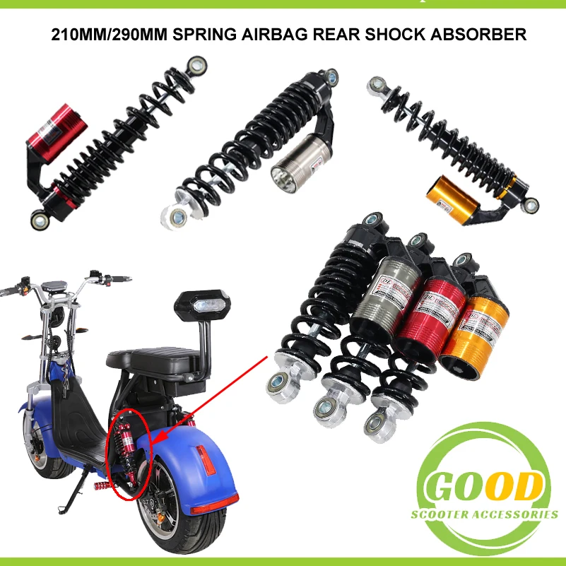 Spring Rear Shock Absorber 210MM/290MM with Decorative Airbag Rear Damping for Citycoco Modified Accessories Parts