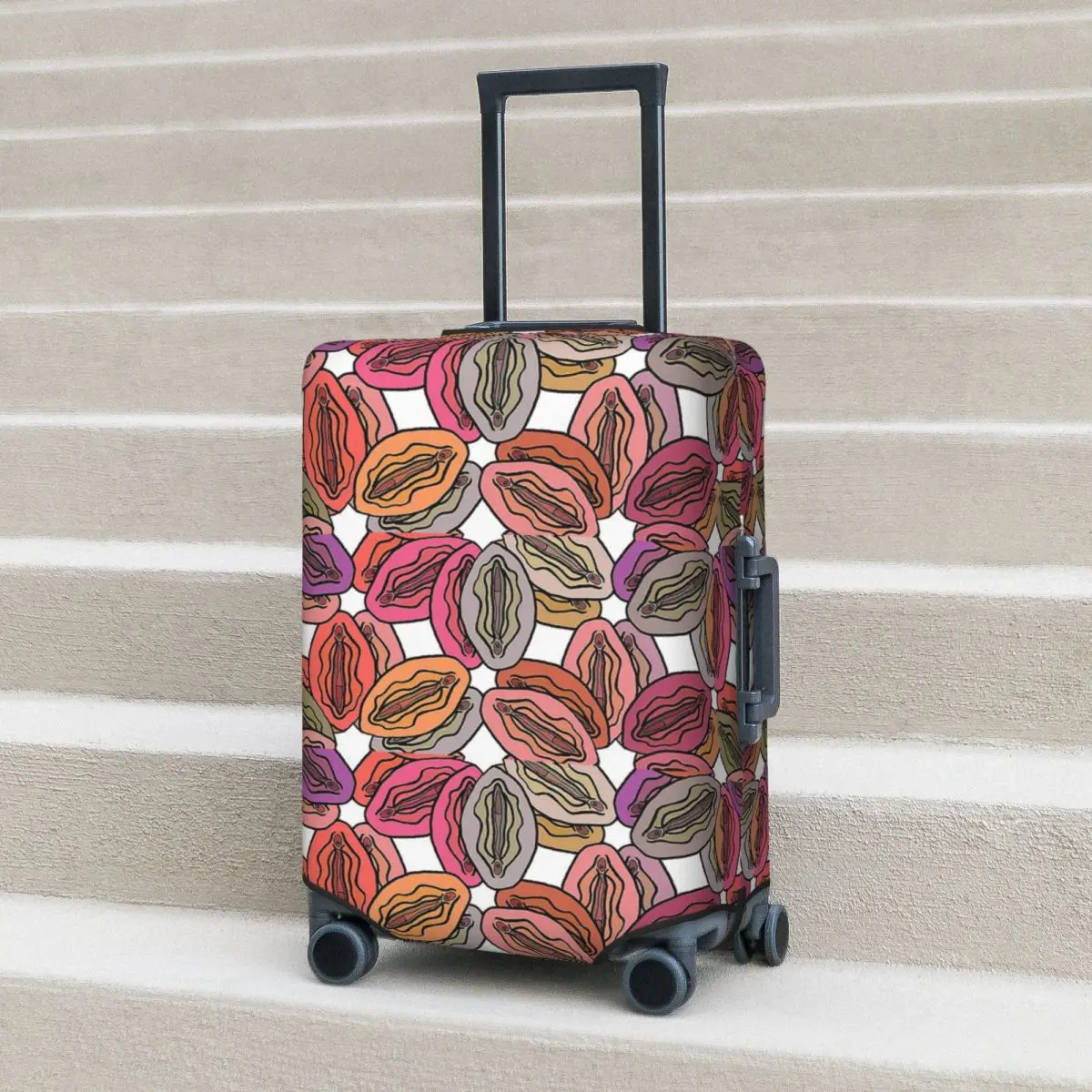 Pokrowiec na walizkę z kolorowym wzorem Vulva, elastyczny ochraniacz na bagaż podróżny na walizki o rozmiarze 18-32 cali