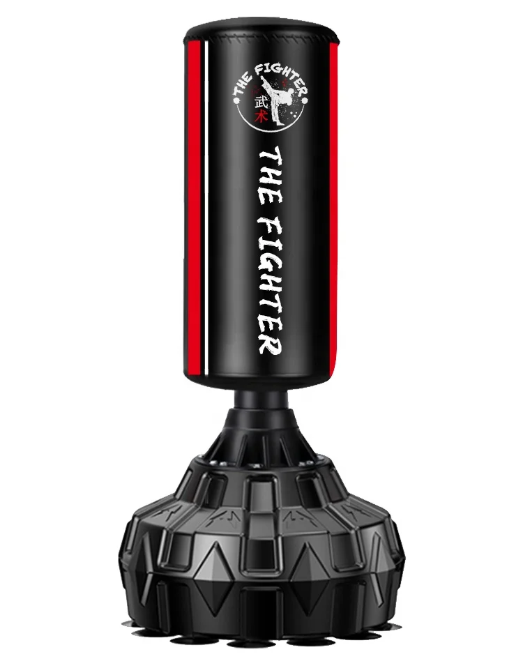 Precio de fábrica, bolsas de arena de boxeo de pie de 1,7 m de altura, bolsas de arena pesadas con materiales de cuero PU PVC, relleno de agua