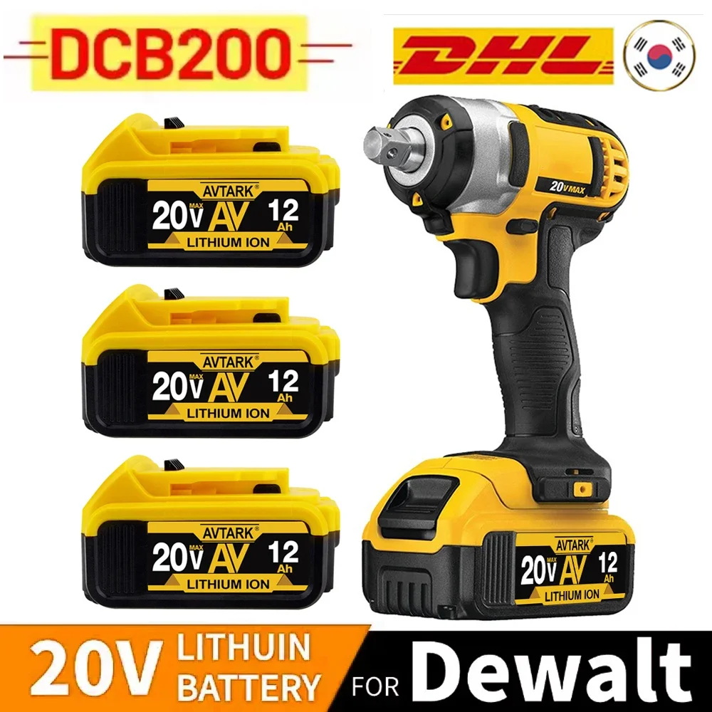 DCB200 20V  Battery Compatible with for dewalt power Tools 18V 12Ah rechargeable electric tool Lithium batteries 20V 18Volt 18v