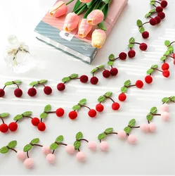 INS Red Cherry Banner 1st 2nd 3rd Kids Girl Birthday Party Decoration Bayberry Bedroom Wall Hanging Wedding Baby Shower Garland