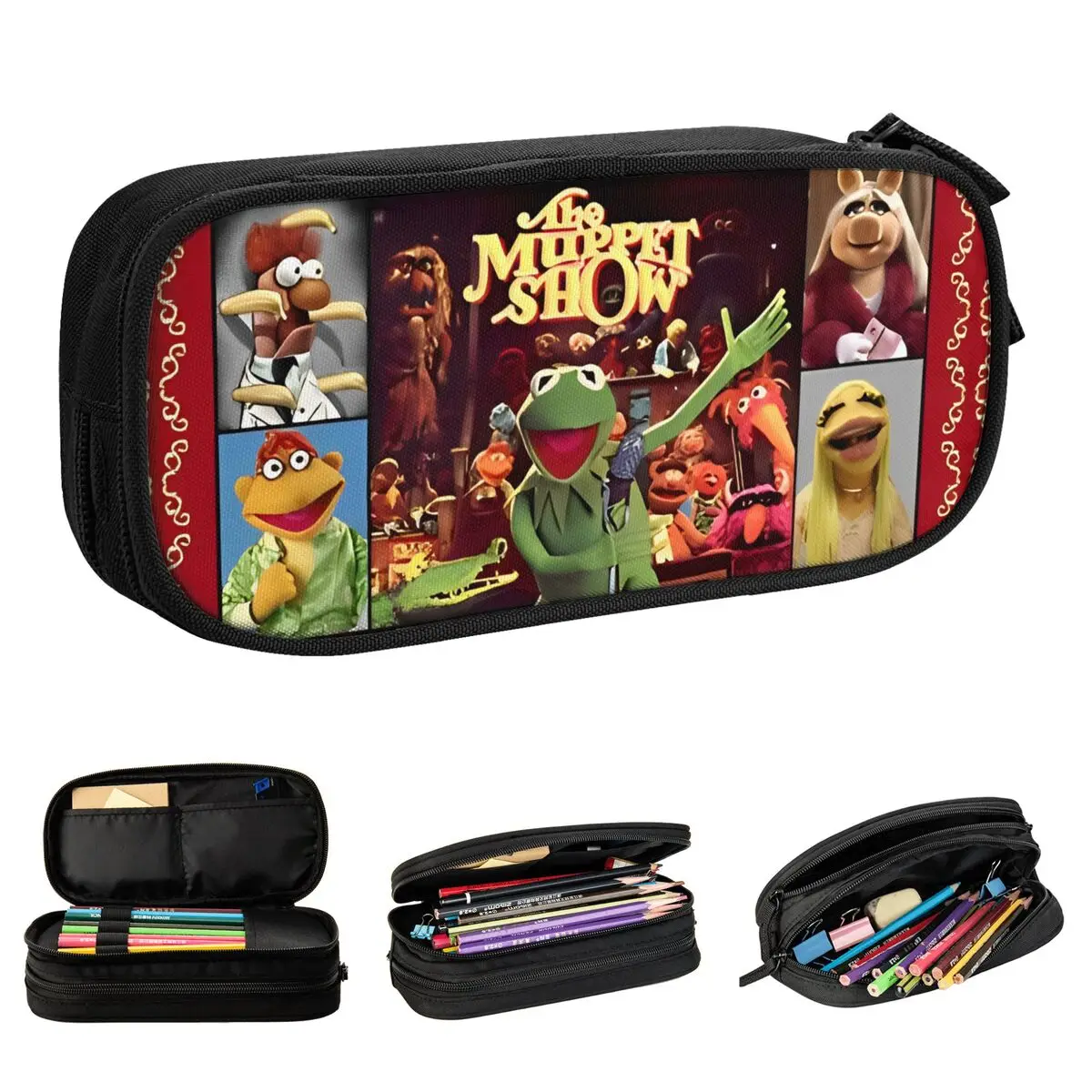 The Muppet Show Photo Collage Pencil Cases Movie TV show Pen Holder Bag for Student Big Capacity School Supplies Gift Pencilcase