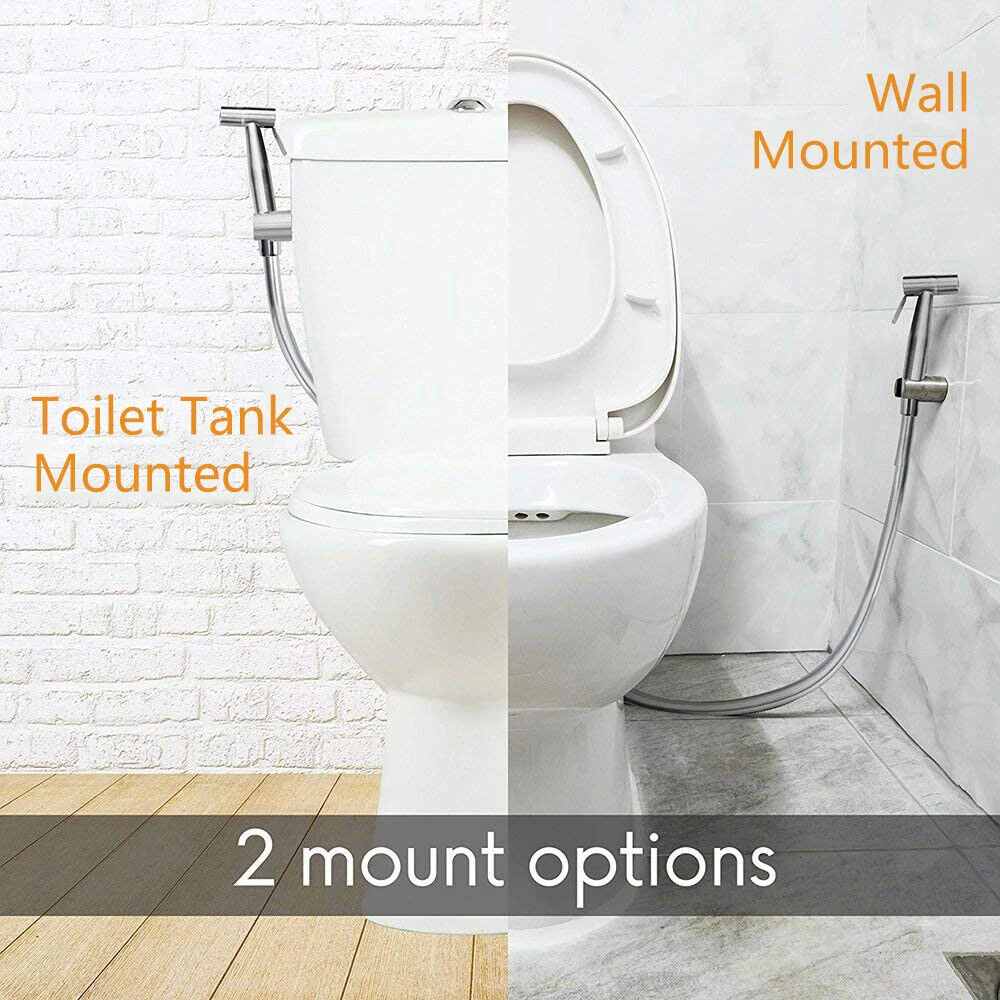 Handheld Bidet Toilet Sprayer Set Stainless Steel Bidet Faucet Wall Mounted Toilet Spray Gun Bathroom Shower Head Self Cleaning