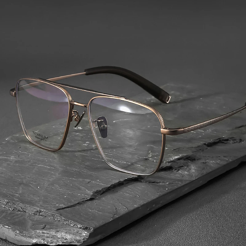 USD Brand Reproduction Pure Titanium Double Bridge Glasses Frame Oversize 150mm Men Big Face Eyeglasses Fashion Luxury Eyewear