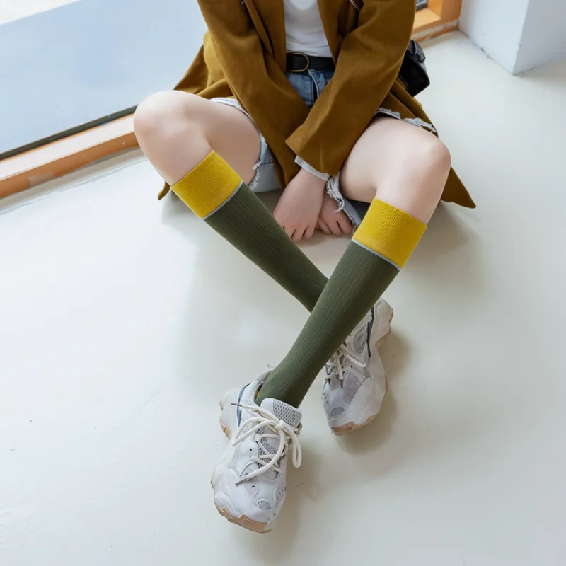 New Women Long Socks Stockings Solid Color Japanese Fashion Knee Socks Stockings JK Lolita Girls Knee High Socks Stockings Women