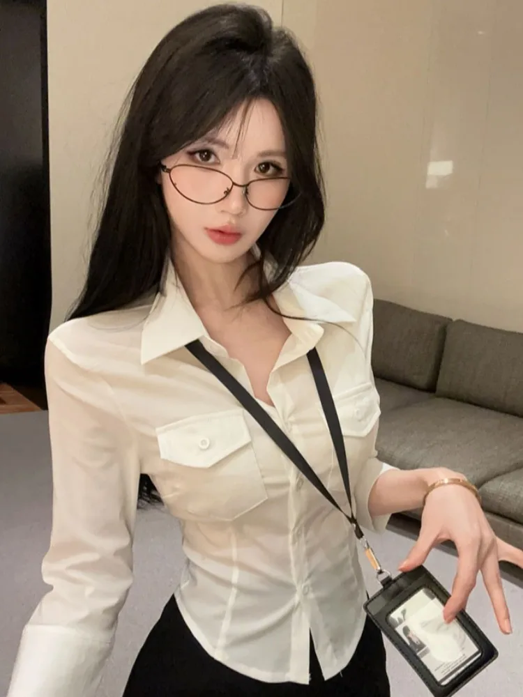 

Slim Fit Long Sleeve Shirt And Short Skirt Office Uniform Set Women's Summer Fashion A-Line Dress Casual Commute Style