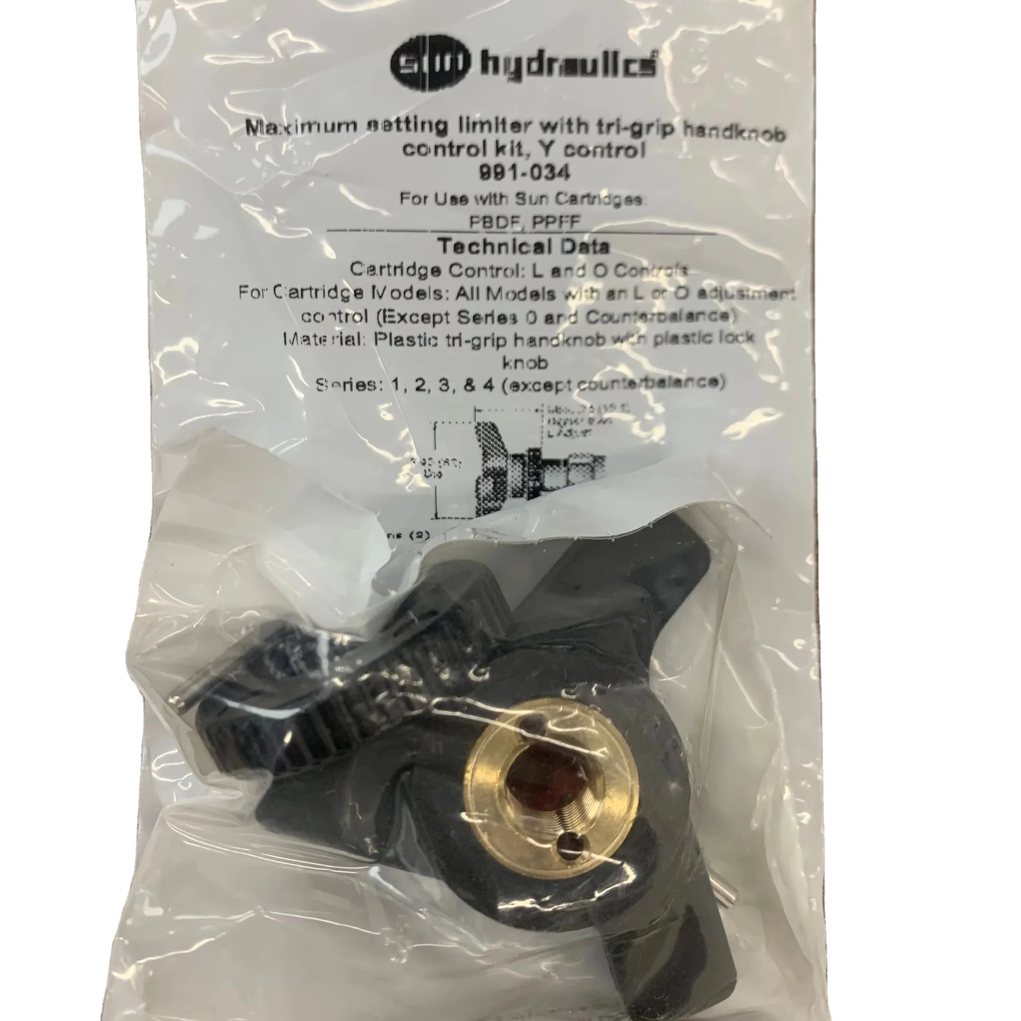 

991-034 991034 991 034 SUN HYDRAULICS Origin Maximum setting limiter with tri-grip handknob control kit, Y control in stock