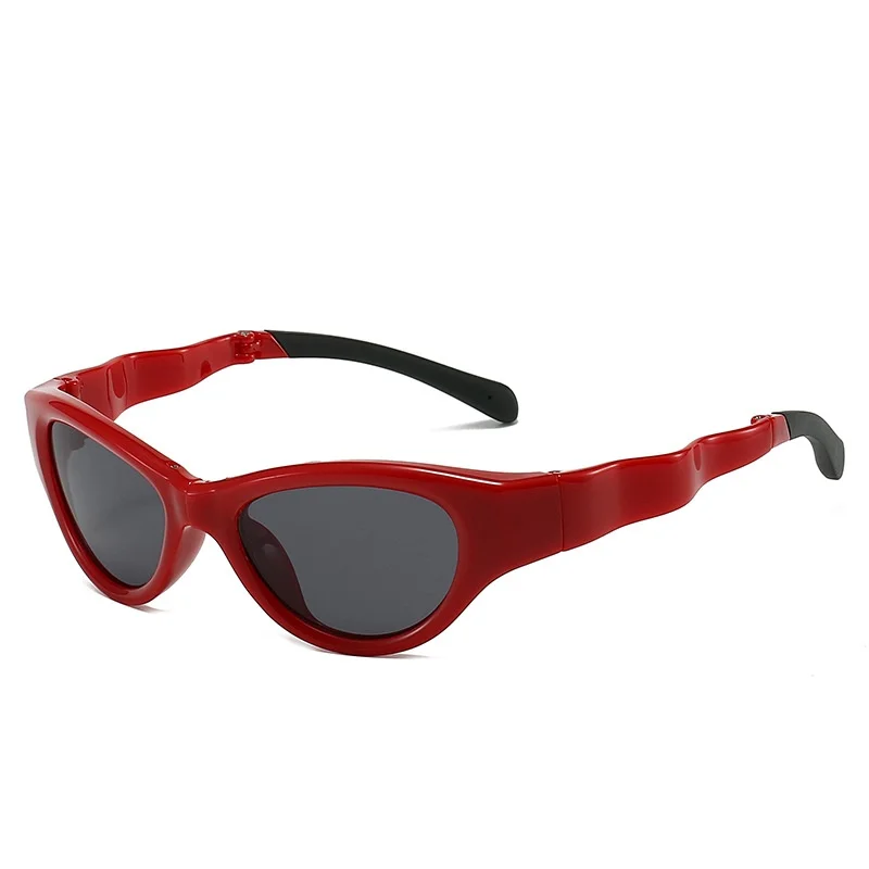 

New Retro Cat Eye Foldable Women Sunglasses Y2K Personality Jelly Color Contrast Design Trendy Men Sun Glasses UV400