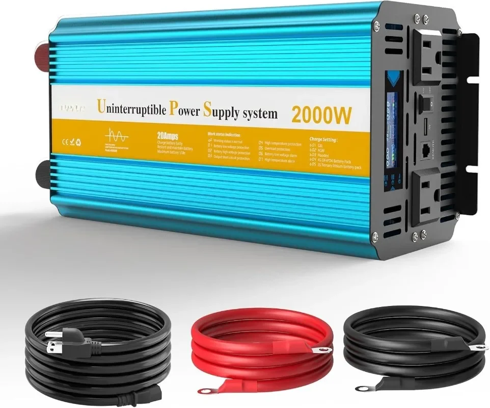 

2000W Sump Pump Battery Backup, Pure Sine Wave Power Ouput with Smart Multifunction Screen, Professional Backup System for Basem