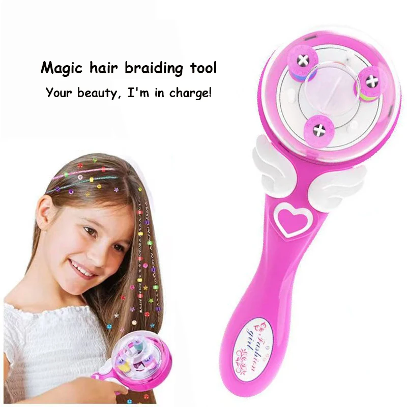 

Машина для плетения волос, аксессуары для волос для девочек, резинки для волос, наборы заколок для волос, блестящий электрический инструмент для плетения волос, инструмент для прически