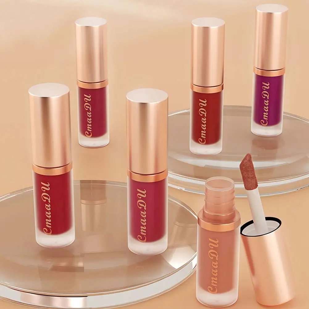 1pcs Waterproof Matte Velvet Lip Glaze Moisturizing Long Lasting Non-stick Cup Not Easy To Fade Lip Gloss Lipstick Makeup