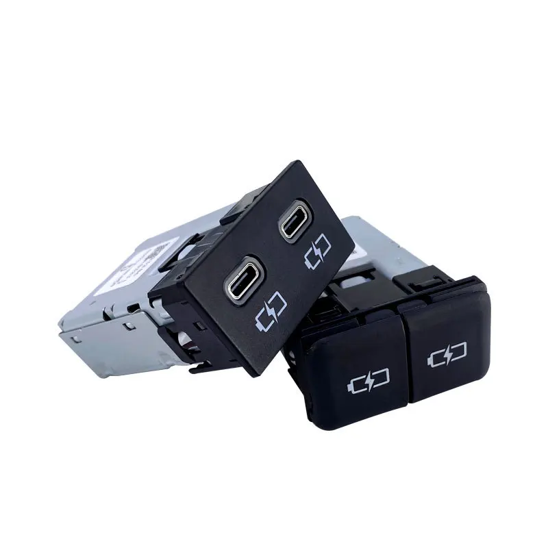 USB Type-C Quick Charger For Toyota Sienna Camry Highlander Corolla RAV4 Land Cruiser 70 2018-2022 connecting line Accessories view 2