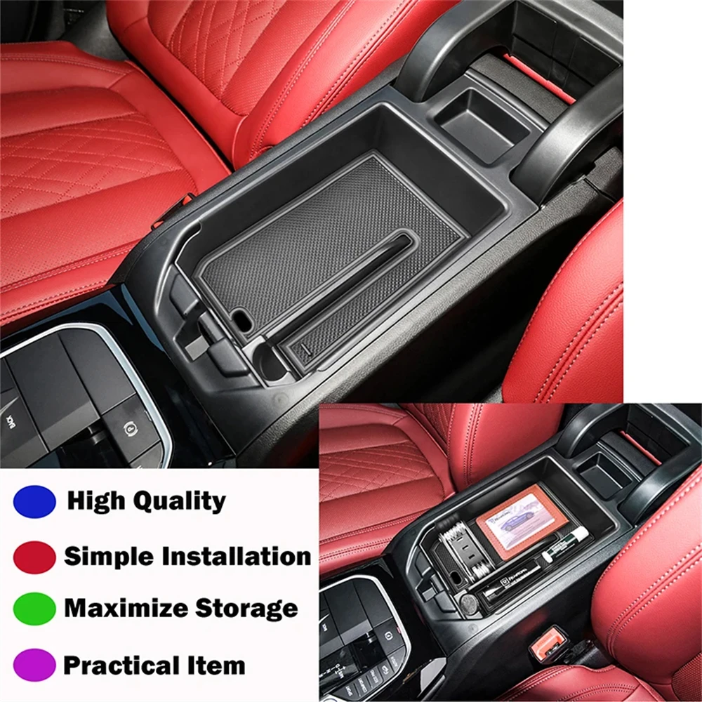 For BMW X3 G01 2018-2024 & For BMW X4 G02 2019-2024 Console Armrest Storage Organizer Center Console Organizer Tray for Vehicle 5