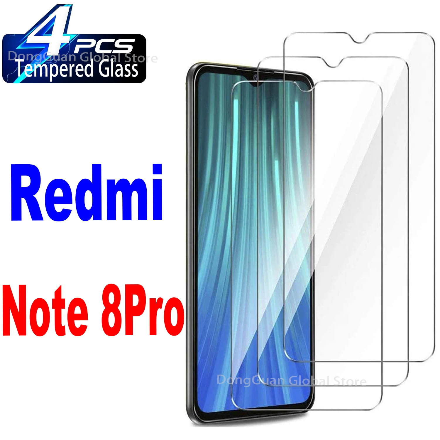 

6.53" Tempered Glass For Xiaomi Redmi Note 8 Pro Screen Protector Glass Film