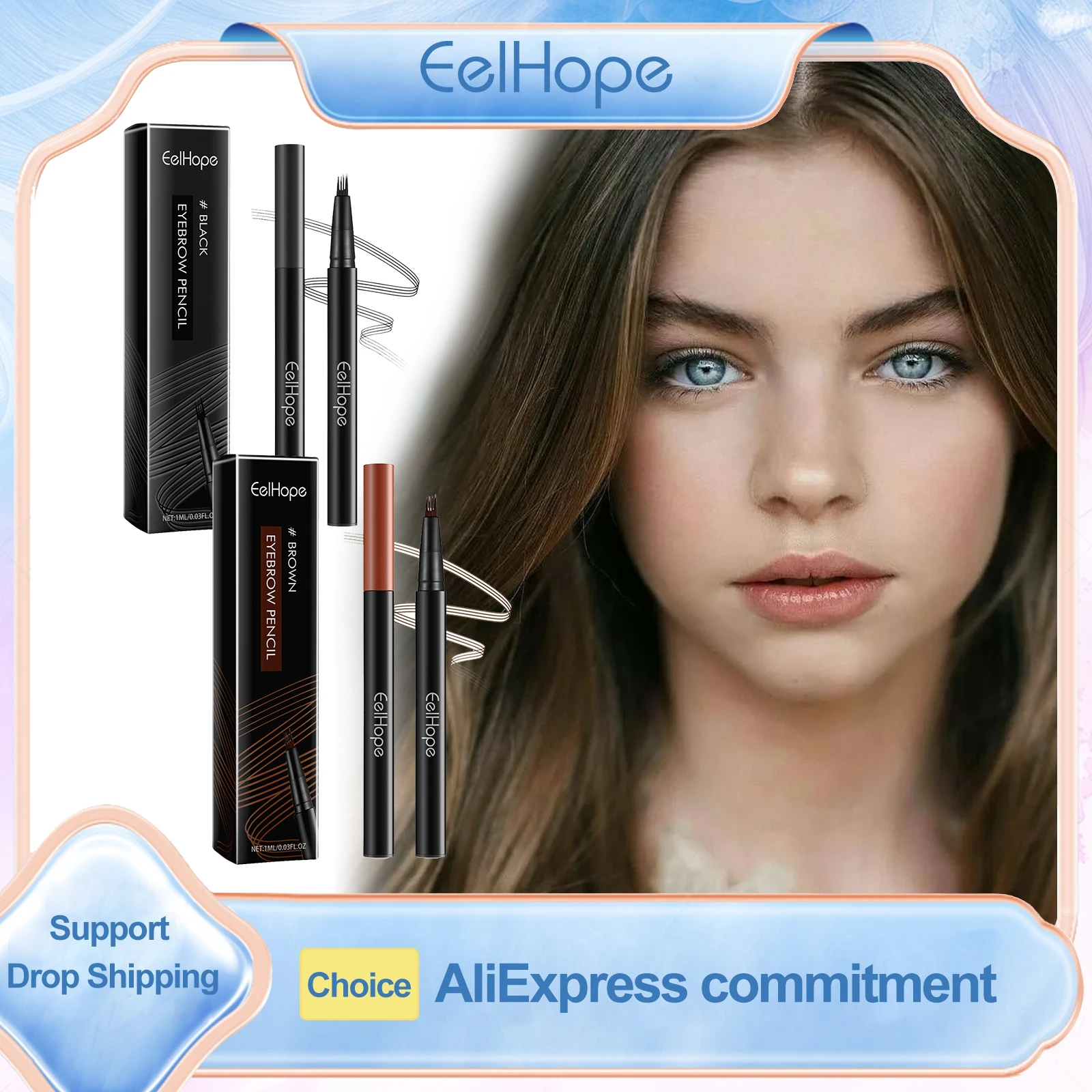 

Eelhope Waterproof Eyebrow Pencil 4 Fork Microblading Eyebrow Pencil Natural Long Lasting Black Eyebrow Pencil Eyebrows Makeup