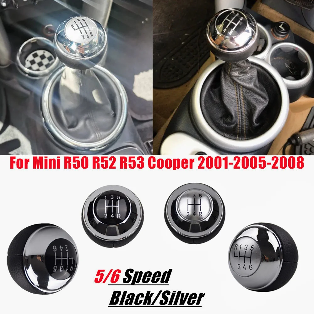 5/6 Speed Car Gear Shift Knob Shifter Lever Hand Ball For Mini R50 One D R52 R53 Cooper S 3 Doors 2001 2002 2003 2004 2005-2008