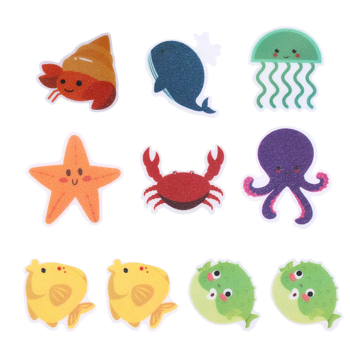 

10 Pcs Bathtub Safety Cartoon Design Stickers Anti-slip Decals for Ocean Floor Self-adhesive Pasters