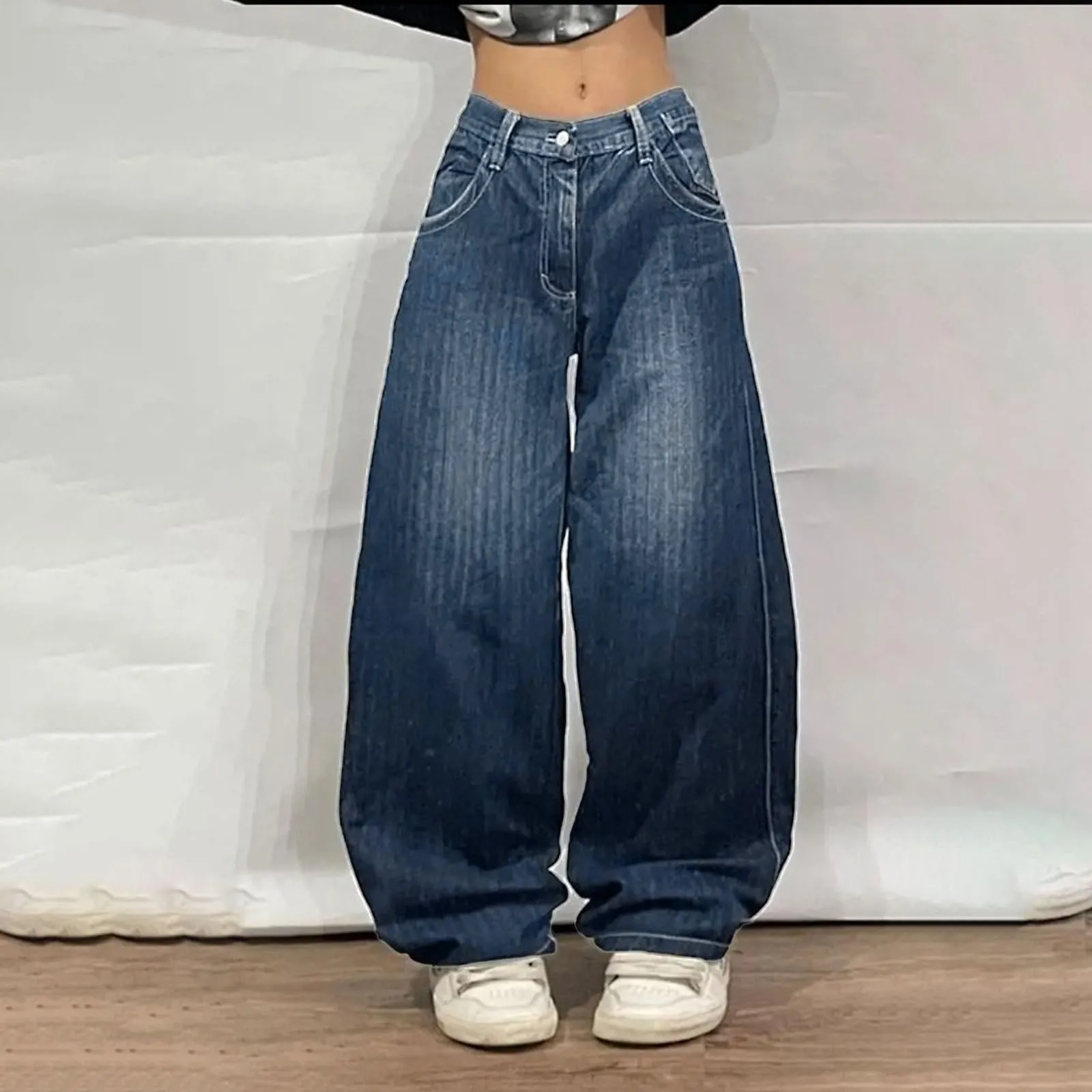 Женская одежда 2000-х годов, брюки, повседневные гладкие мешковатые джинсы Y2k с принтом, уличные расклешенные джинсы с низкой посадкой, популярные корейские джинсовые комбинезоны