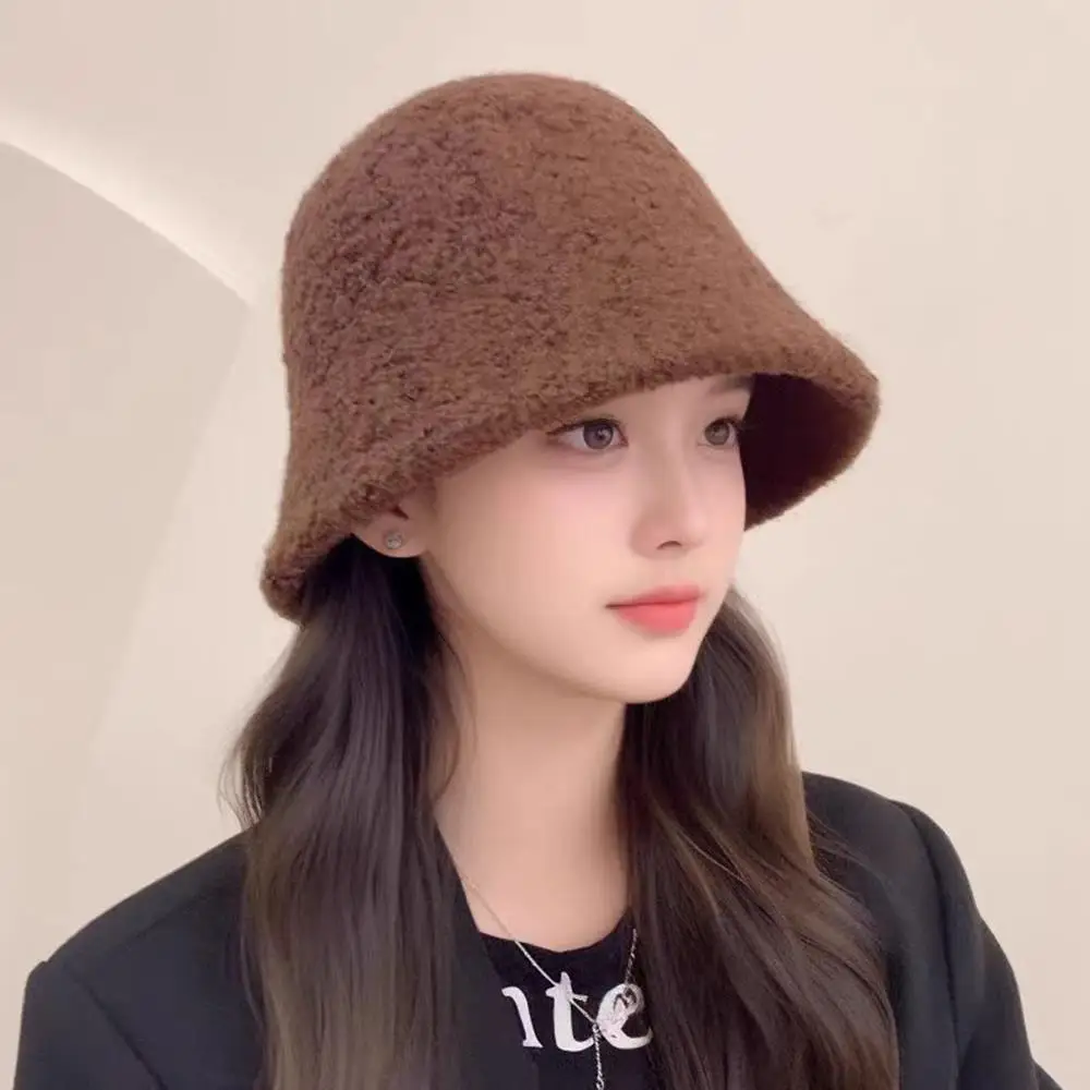 النساء الخريف الشتاء الصوف صياد قبعة بلون الدافئة سميكة أفخم قبعة بحافة القبعات المنغولية في الهواء الطلق Coldproof قبعة قبعة #2
