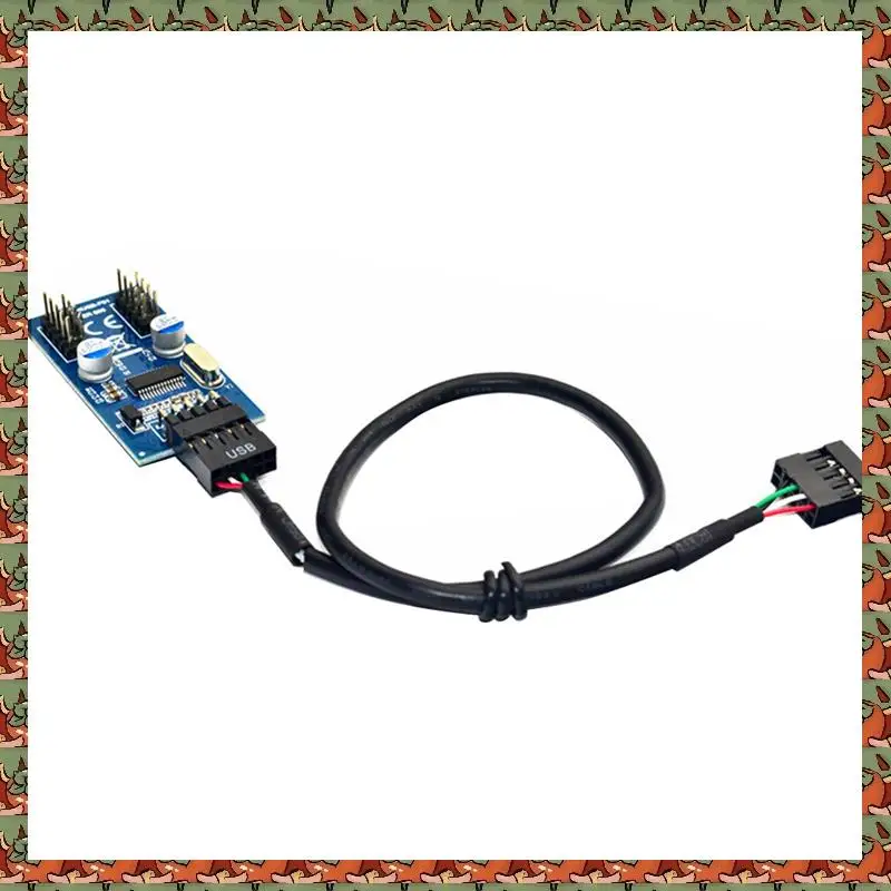 

ABLQ 9Pin USB Header Male 1 To 2/4 Female Extension Cable Card Desktop 9Pin USB HUB USB 2.0 9 Pin Connector Adapter 30Cm 3PCS