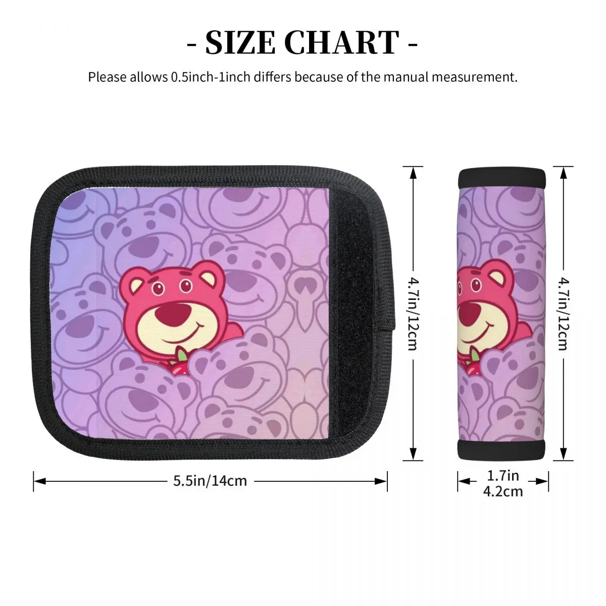 مخصص Lotso Huggin Bear Hugger 2 قطعة مقبض الأمتعة التفاف مقبض الثلاجة حقائب إكسسوارات السفر