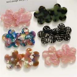 New style 50pcs/lot 30mm cartoon pattern print cartoon flowers shape acrylic florals beads diy jewelry garment hair accessory