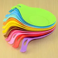 Soft Silicone Spoon Insulation Mat Silicone Heat Resistant Placemat Tray Spoon Pad Desk Mat Drink Glass Coaster Kitchen Tool