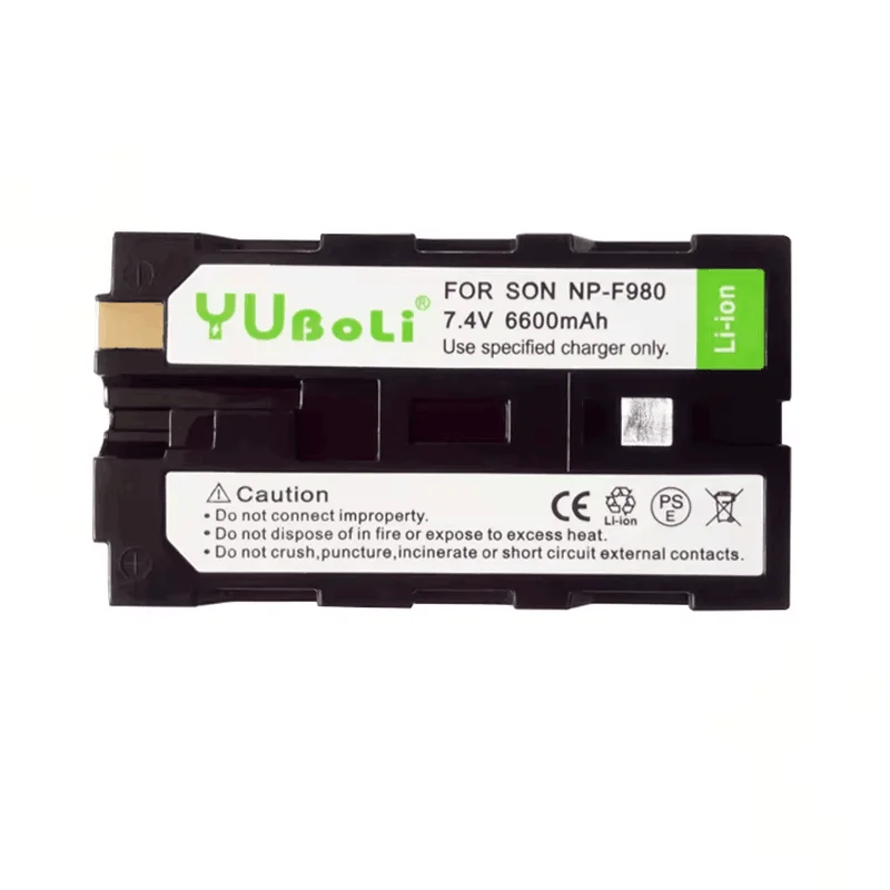 6600mAh para sony NP-F980 NPF980 bateria de câmera digital filmadora luz de fotografia totalmente decodificada NP-F330 NP-F530 NP-F550 NP-F57