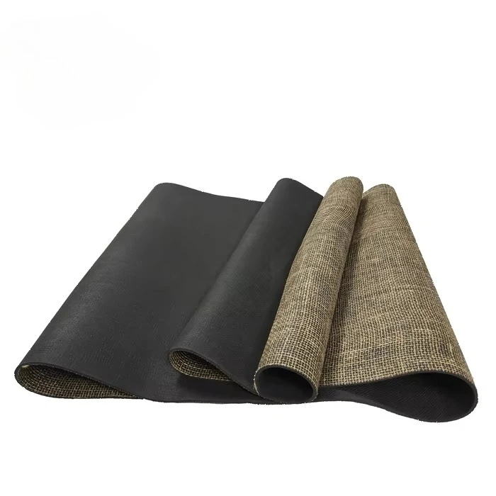 

Non-toxic reversible organic jute/linen rubber yoga mat/ecological yoga mat Customized jute rubber yoga mat