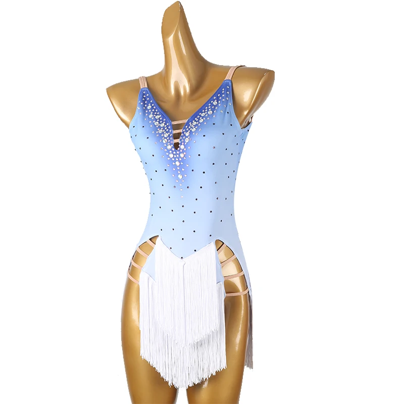 2025 라틴 댄스 태슬 드레스 여성 성인 및 아동 맞춤 탱고 차차 삼바 전문 공연 의상