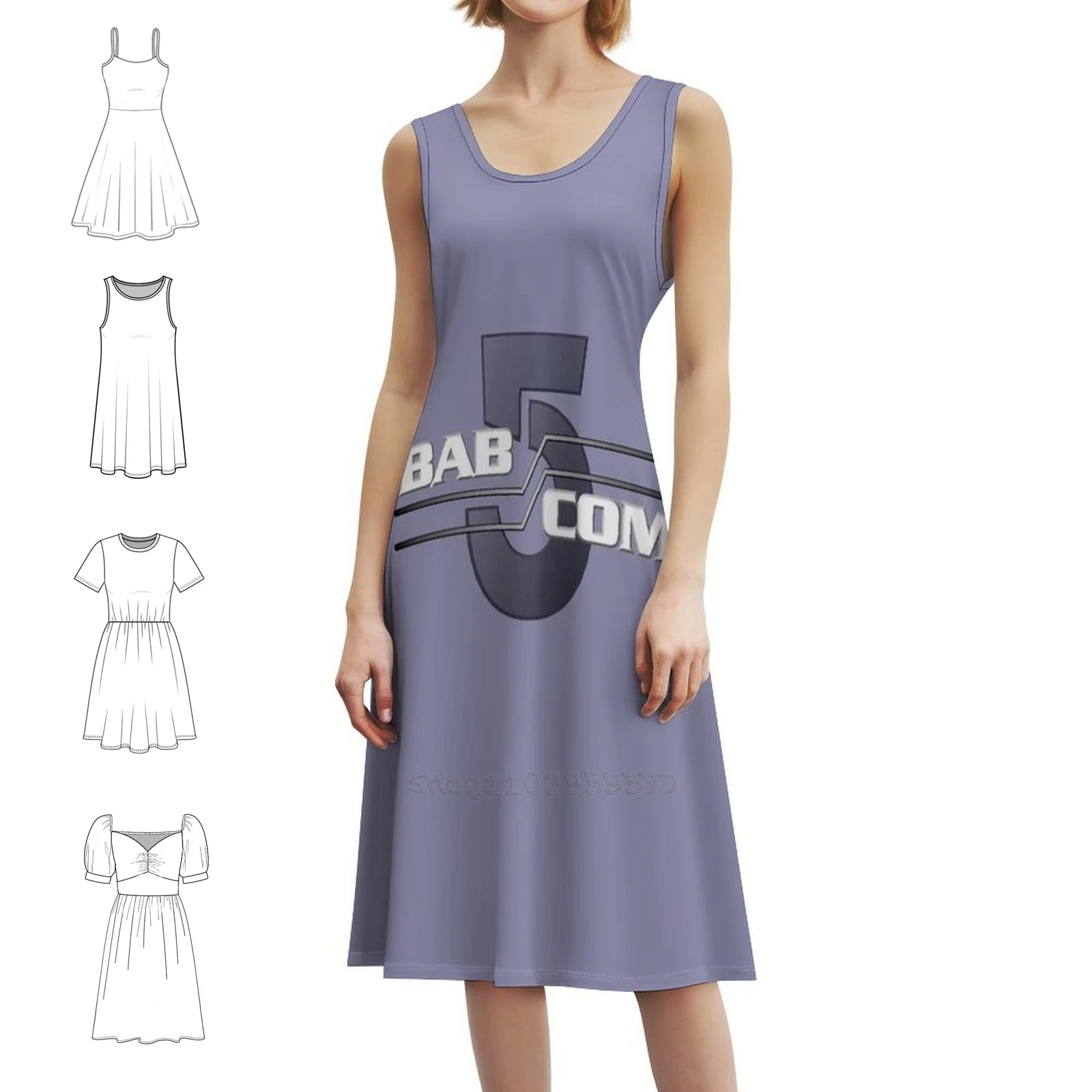 فستان قصير من Babcom Preppy للنساء على شكل حرف a فضفاض مناسب فستان يوم غير رسمي بابل 5 فستان سهرة Babcom للنساء #1