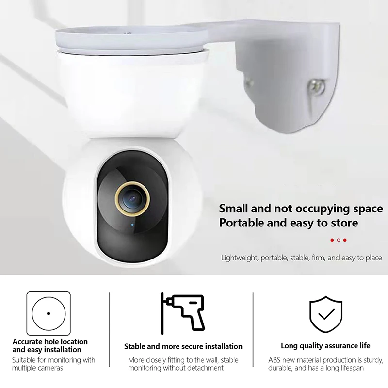 No-Drill Wall Mount Camera Bracket, Adhesive Surveillance Camera Holder, with Glue Base & Screws, Security Camera Mount Kit