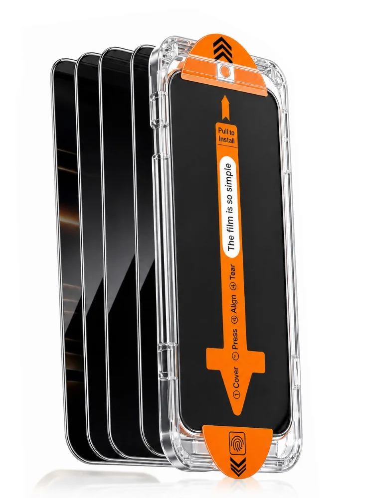 NNBILI 3-częściowy filtr prywatności przeciw podglądaniu do iPhone 18 17 16 15 Pro Max, folia z ramką ułatwiającą montaż, ochrona przed podglądaniem — 2