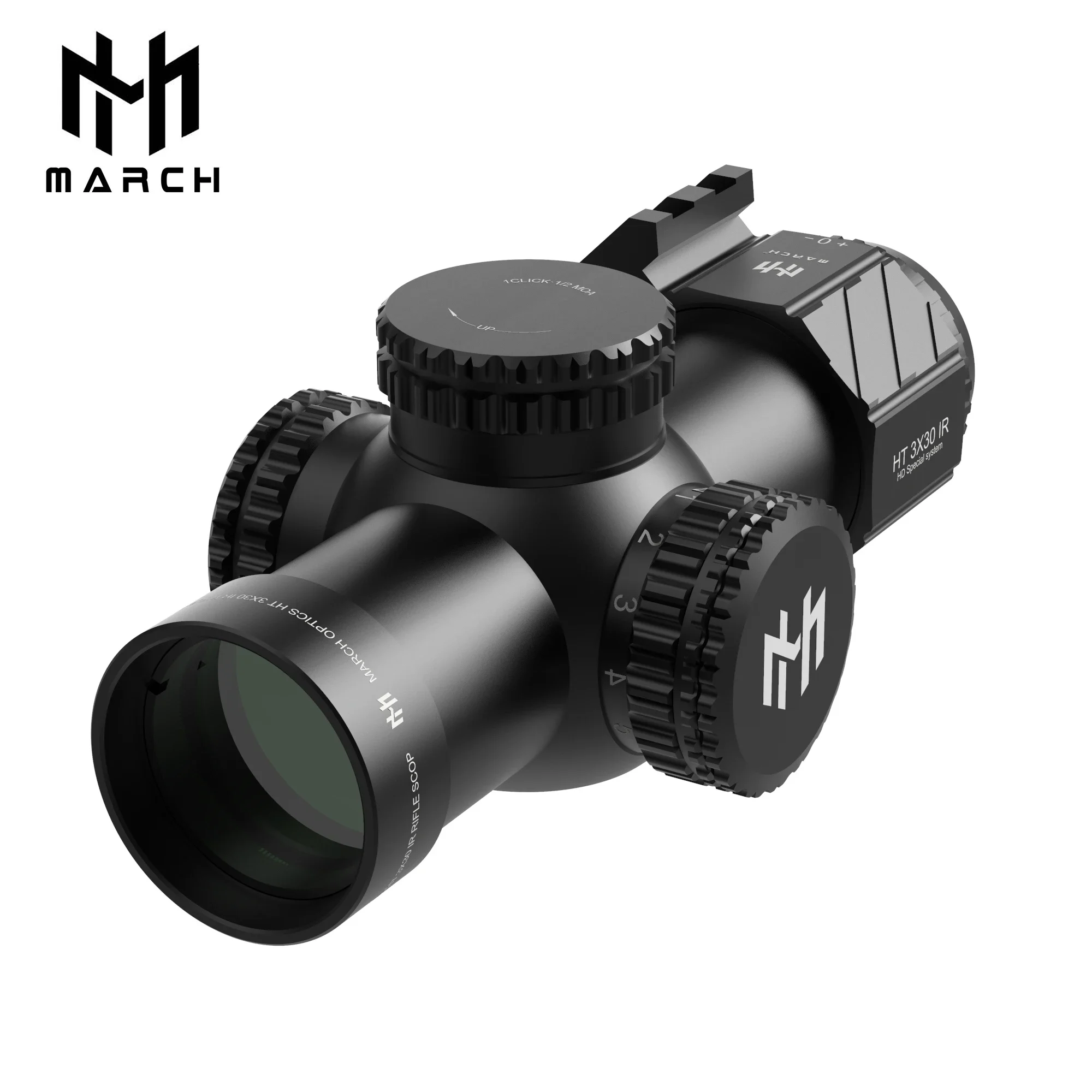 Imagem -02 - March Ht-ir Tactical Riflescope Spotting Scope para Rifle Hunting Colimador Óptico Gun Sight Iluminação Vermelha e Verde 3x30