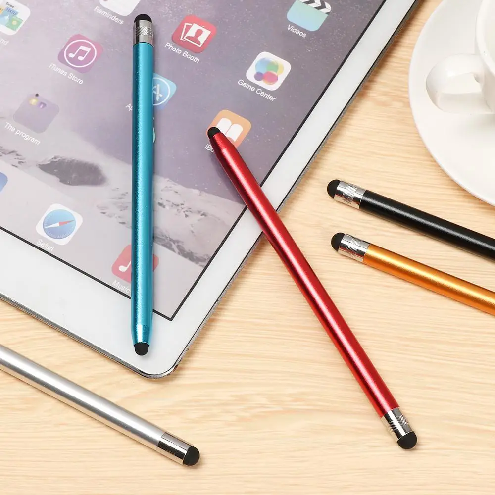 Portable Sensitive Tablet Phone Universal Drawing Pen Capacitive Stylus Dual Silicone Tips Touch Screen Pen