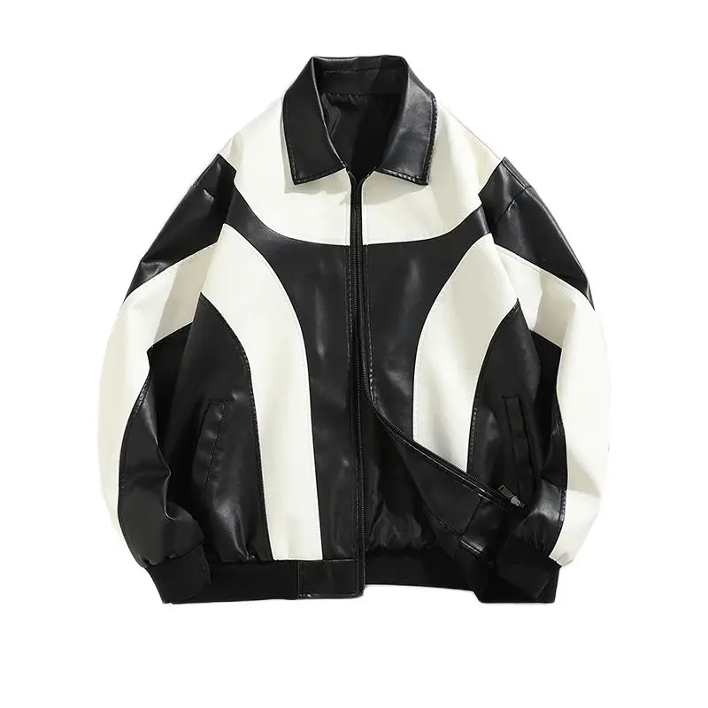 Hip Hop Mens Faux Leather Jacket, Padded Windbreaker, Motorcycle Biker Bomber Coat Women