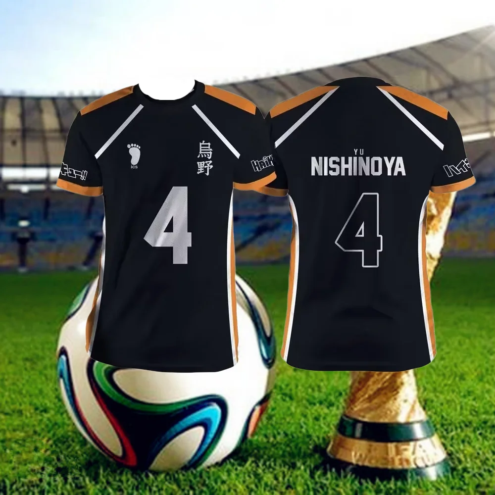 

Футболка Jersey Haikyuu Fukurodani Hinata в стиле аниме, модные топы с короткими рукавами для мужчин и женщин, спортивная футболка, костюм для серфинга, пляжная одежда