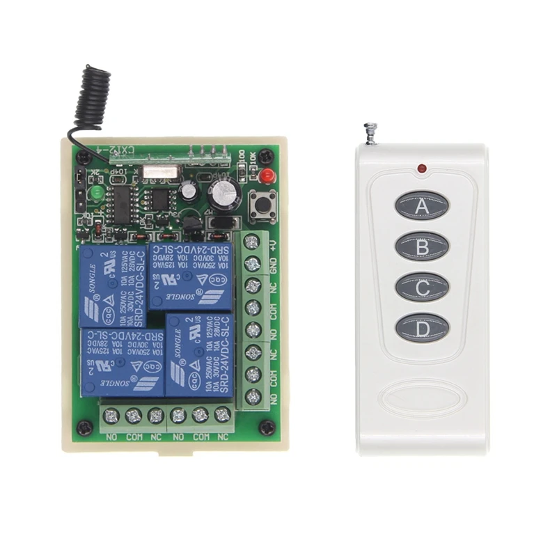 RF Wireless Remote Control Switch DC 12V 24V 4CH Used For Motor Reverse And Reverse Rotation Computer Lamp Pump Power Off