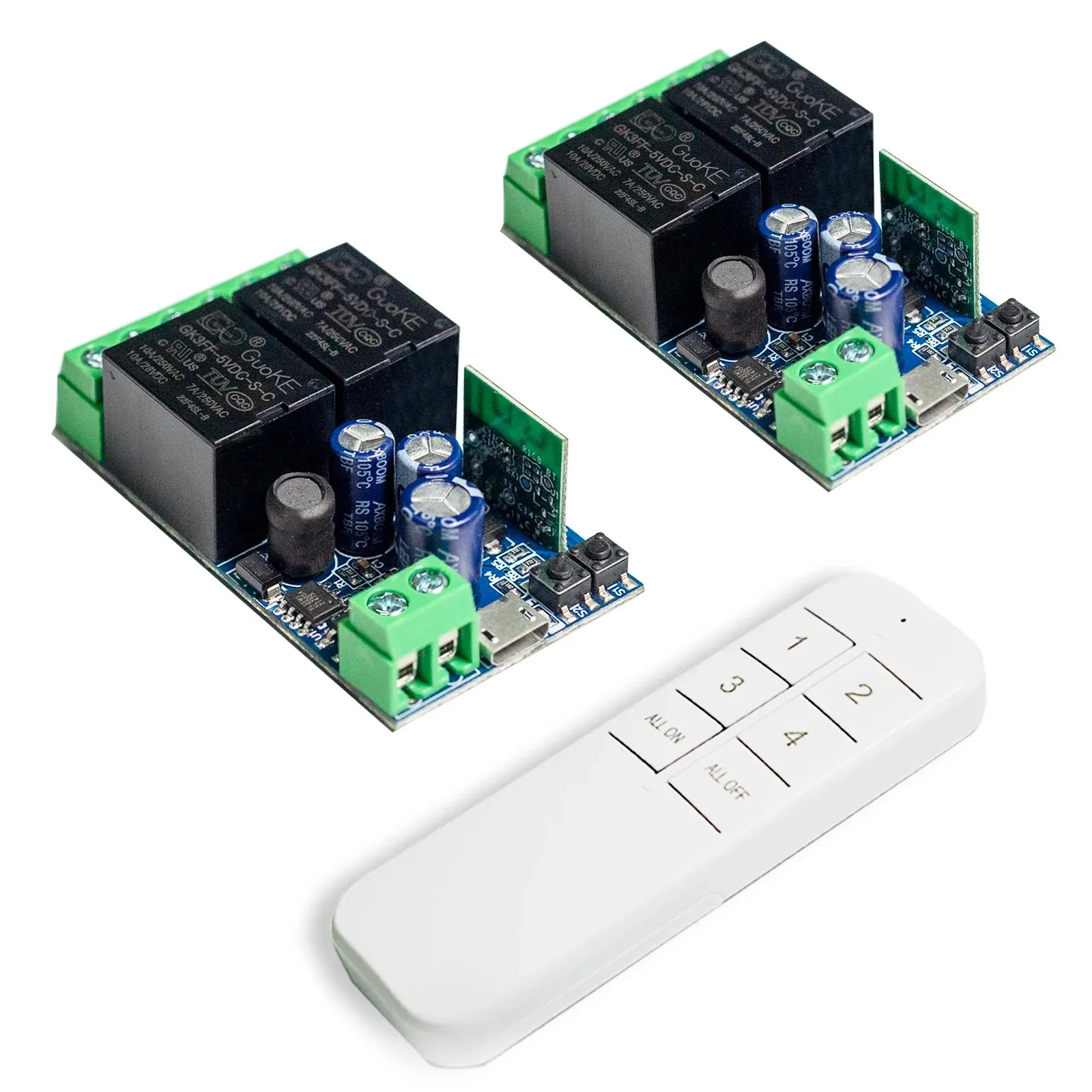 EWeLink WIFI Smart Switch DC 12V 24V 48V Module 2 Channel Relay Receiver 2.4GHz Remote Control Work with Alexa,for Gate Door Led