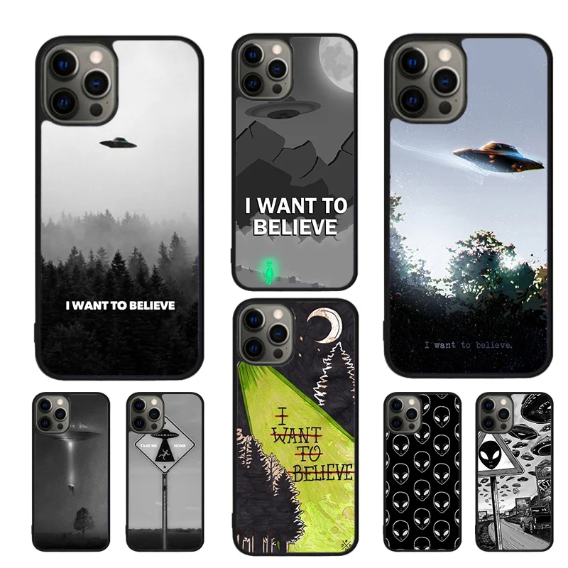 

I want to believe UFO Phone Case For iPhone 17 Air 16 15 14 11 12 13 Pro MAX Plus coque Cover Shell